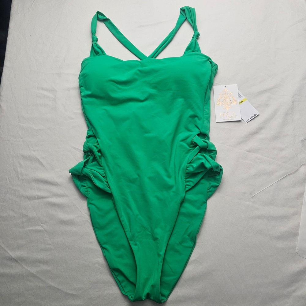 Becca Bora M Medium One Piece Green Swimsuit by Rebecca Virtue NWT $138 1269
